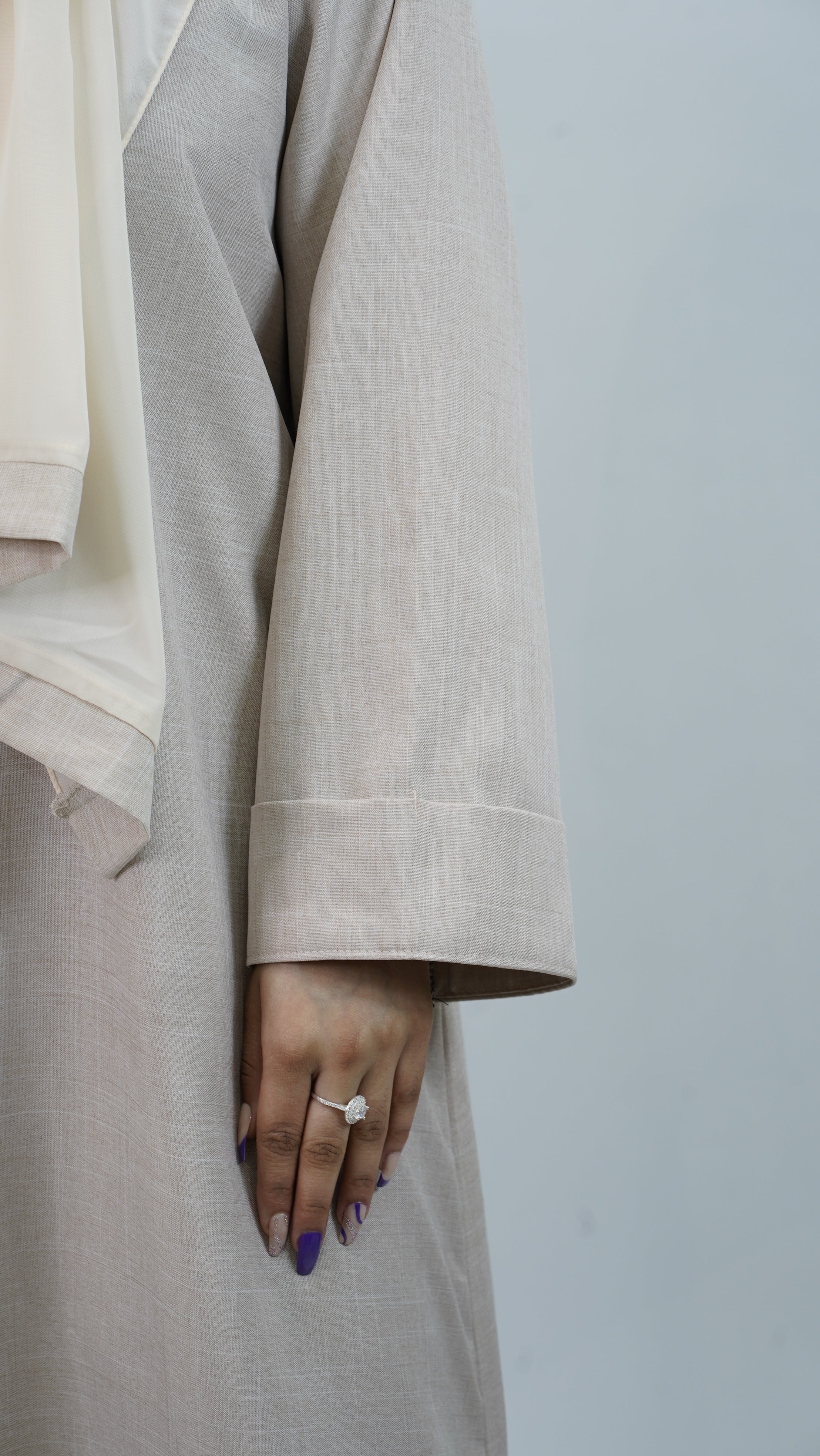 Cream Linen Abaya