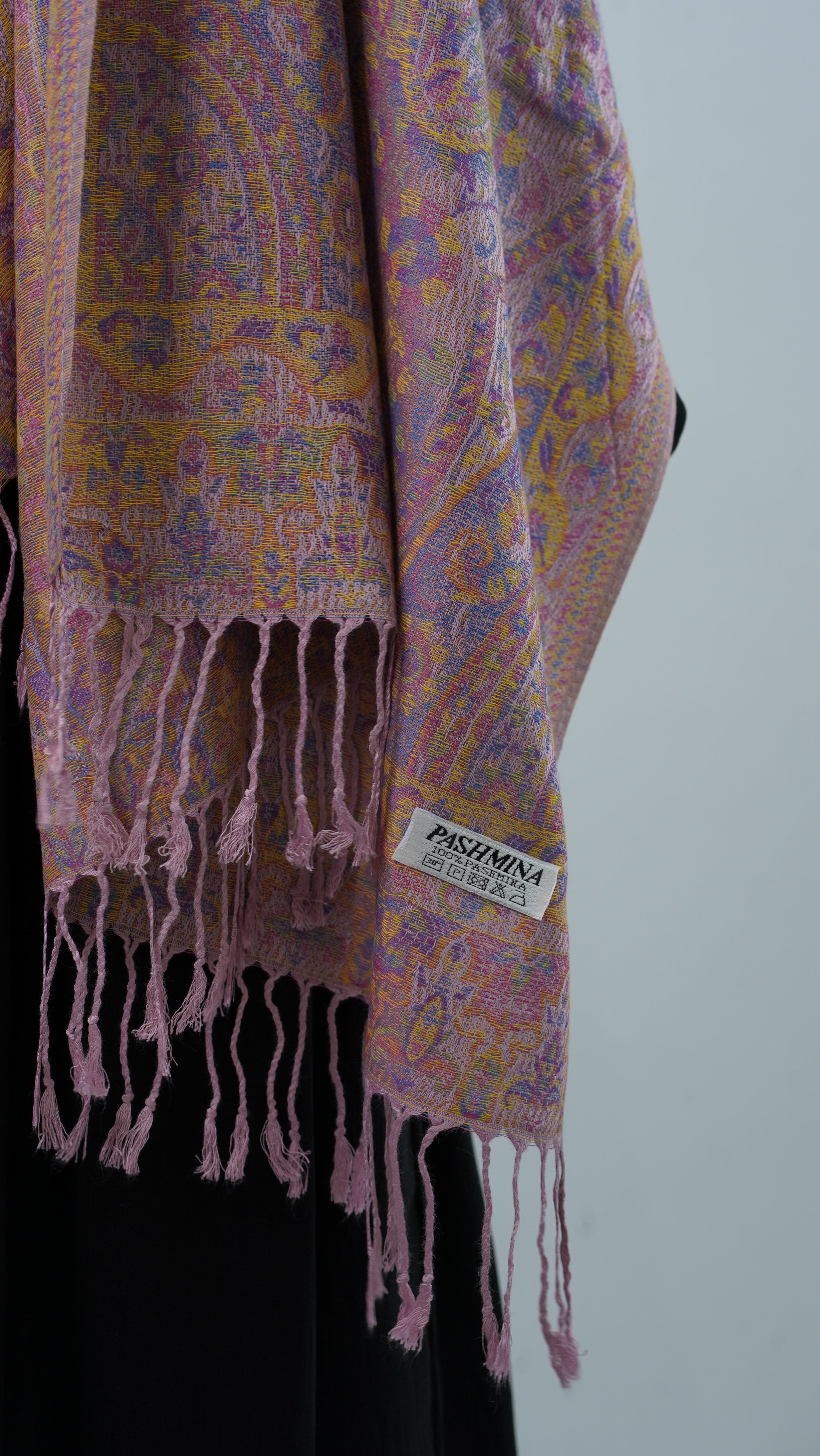 Pasmina Pink Purple Floral Shawl