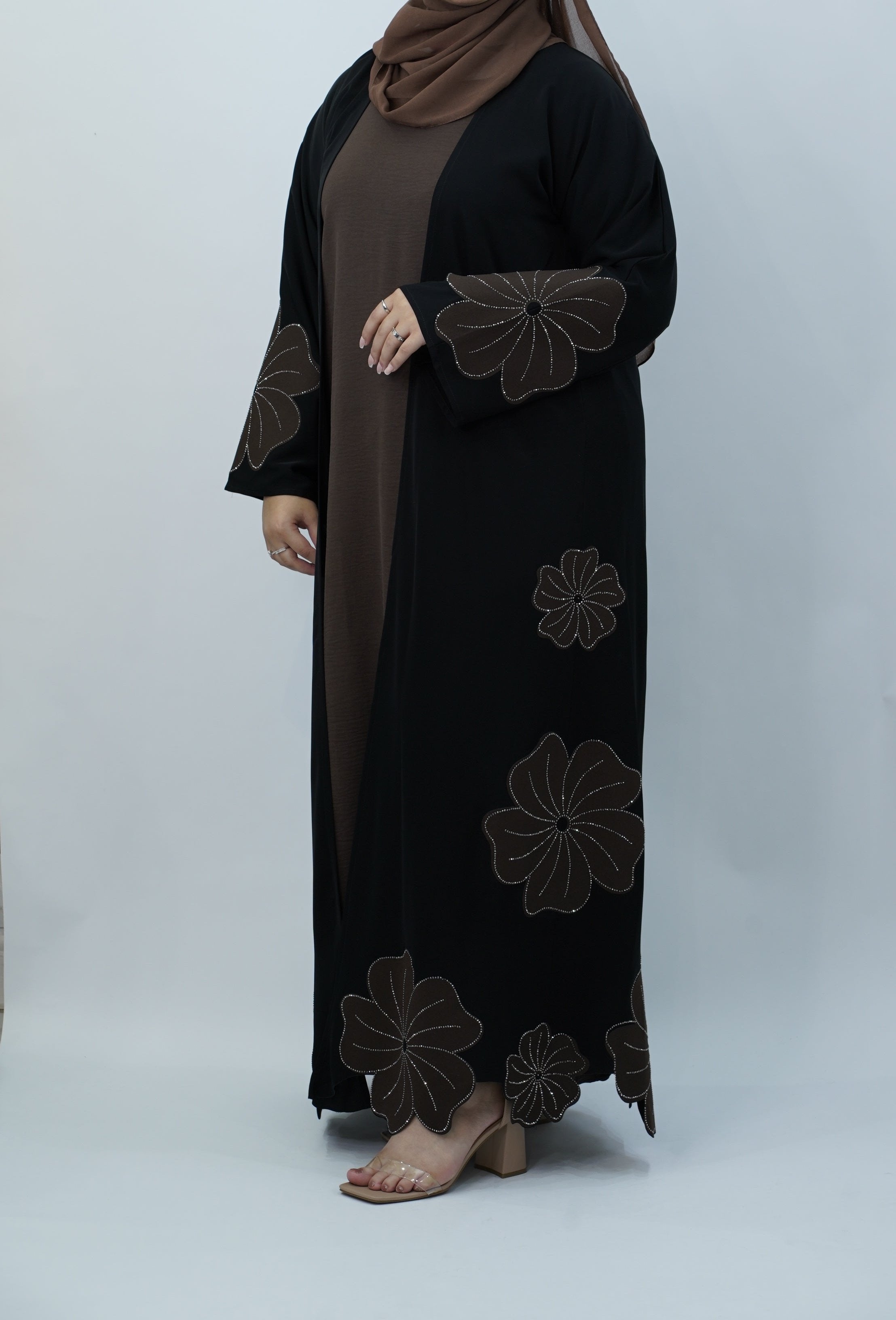 Brown Floral Dream Abaya