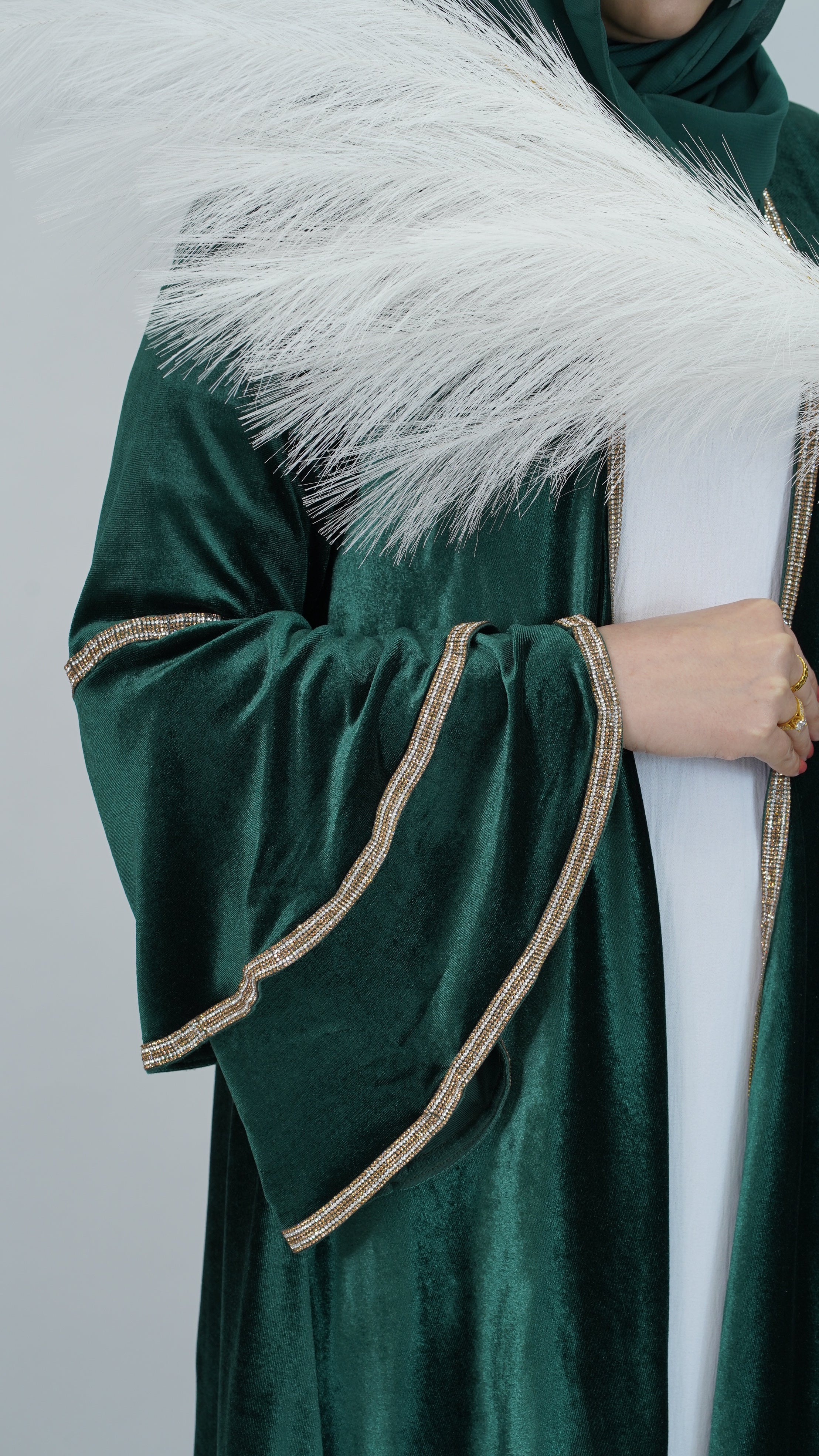 Rana Velvet Green Abaya
