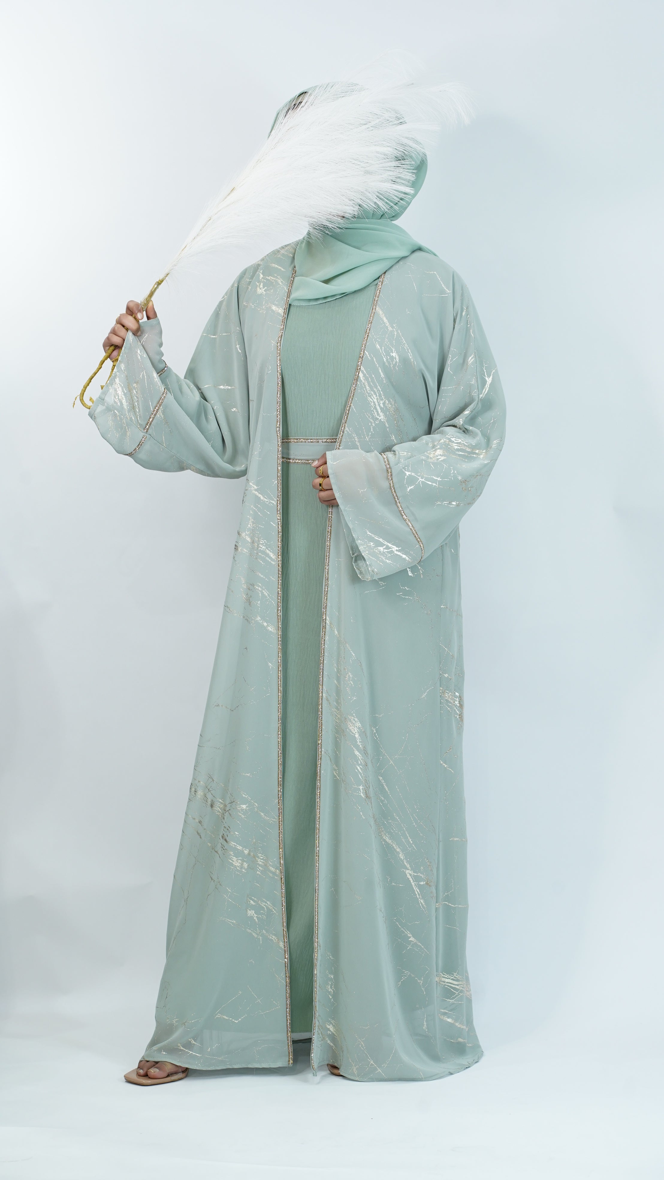 Sara Mint Green Abaya