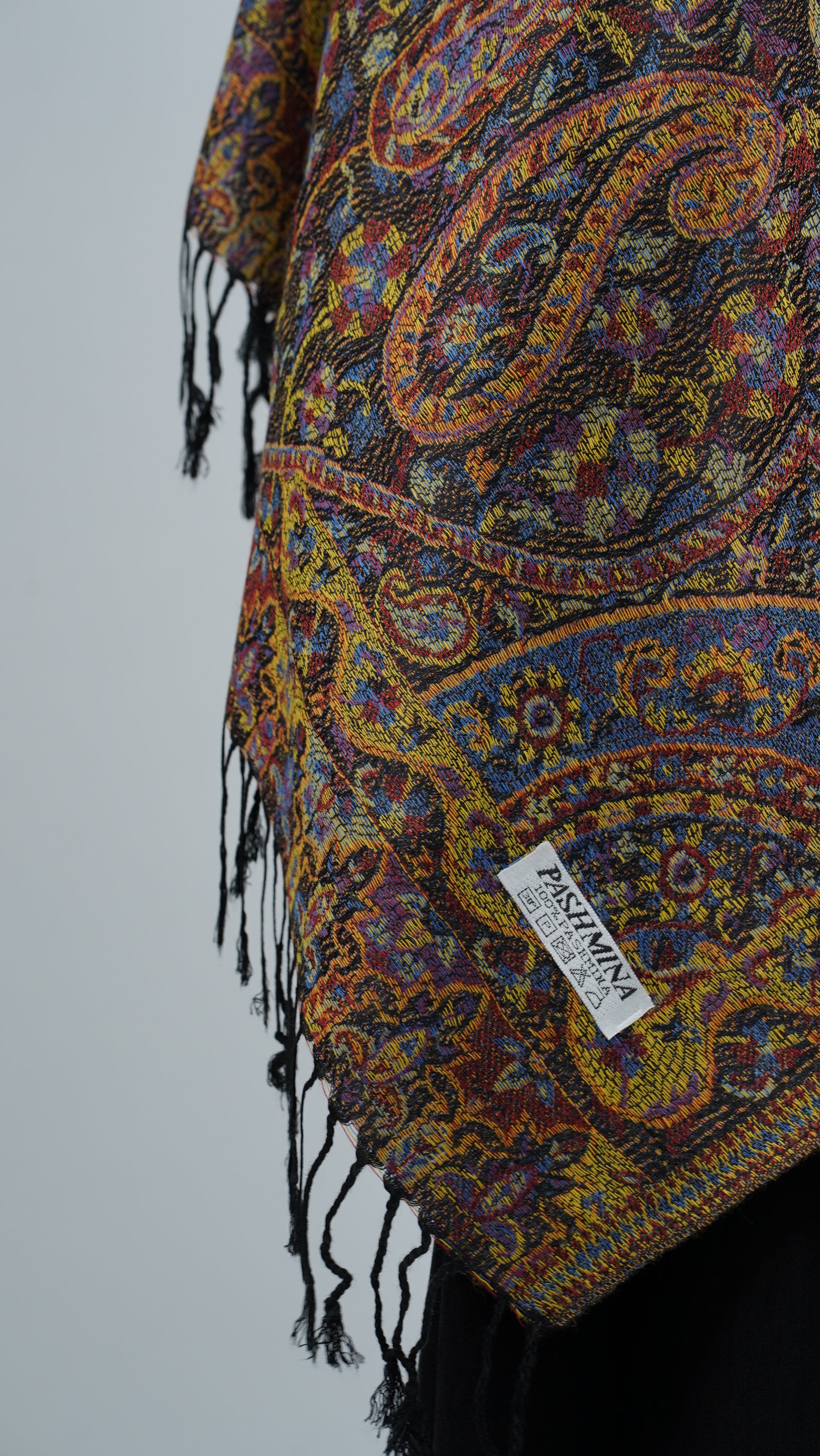 Pashmina Purple Orange Floral Shawl