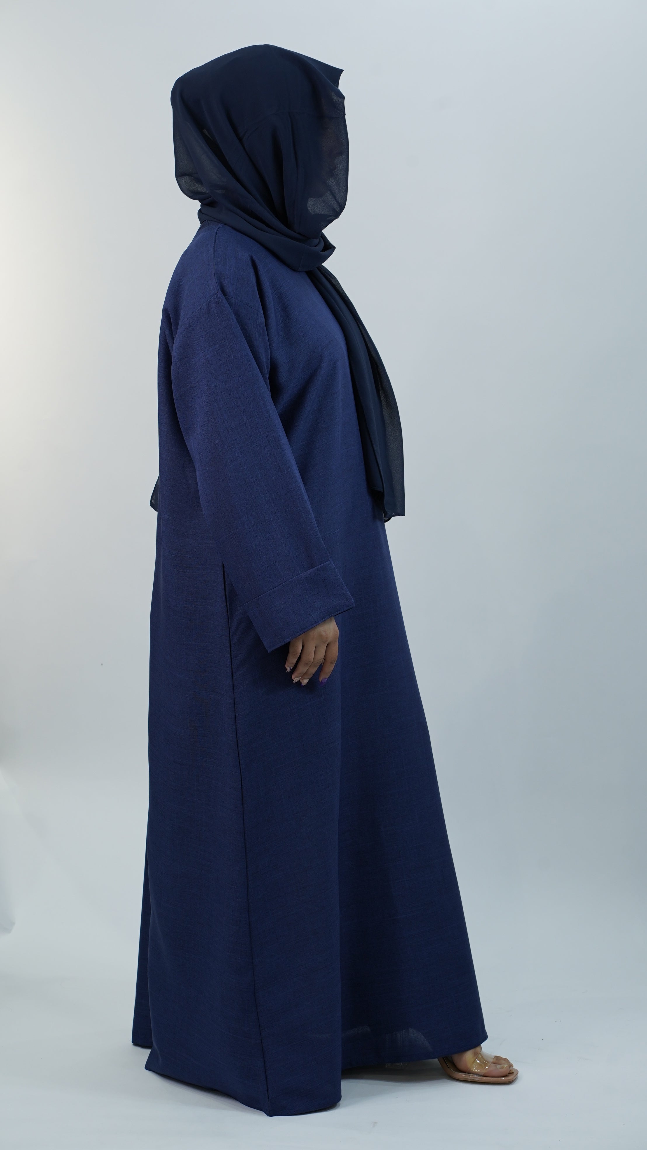 Navy Linen Abaya
