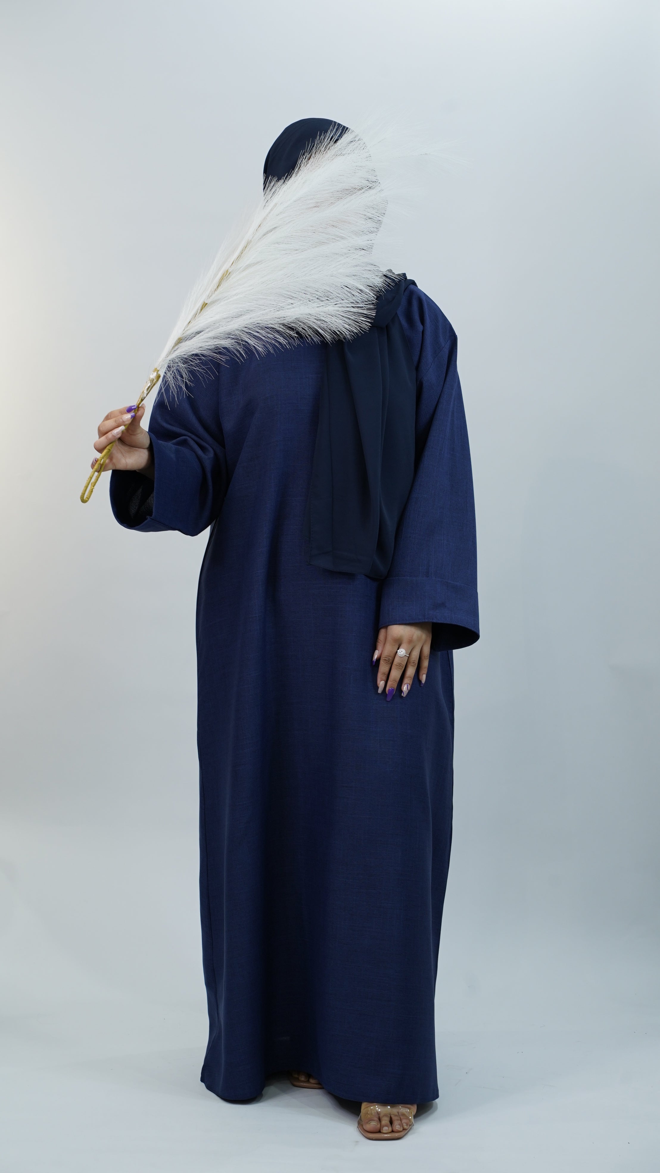 Navy Linen Abaya