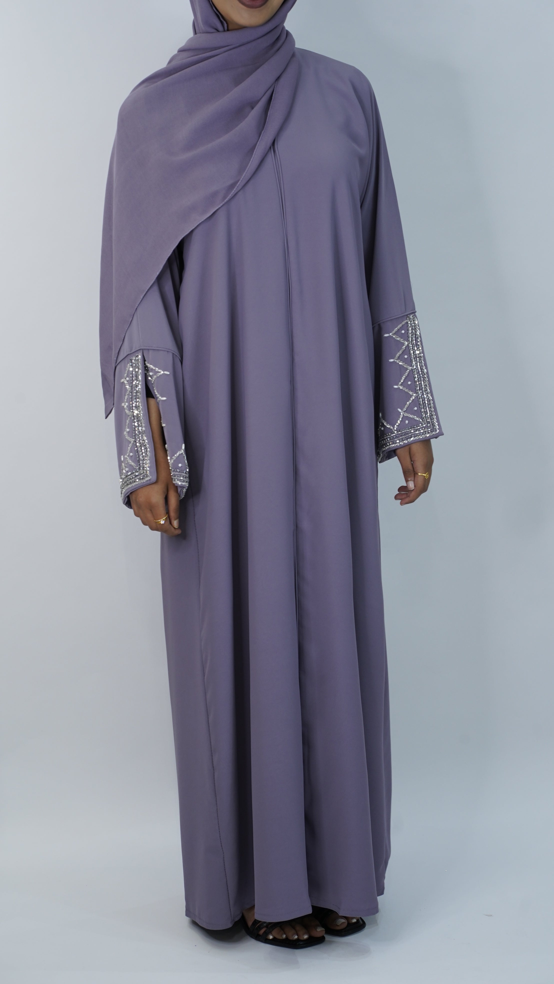 Liyana Lilac Embroidery Abaya
