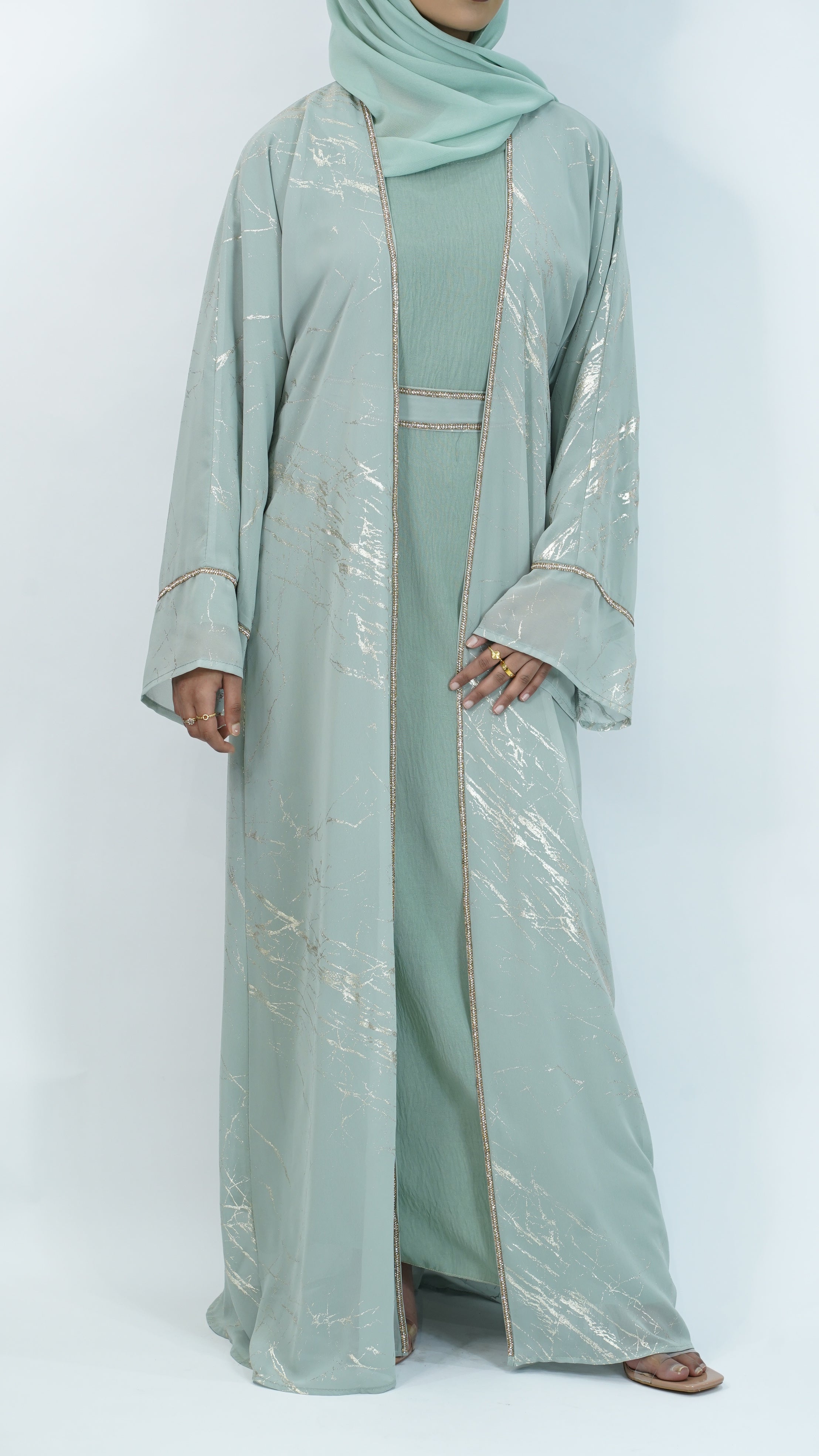 Sara Mint Green Abaya