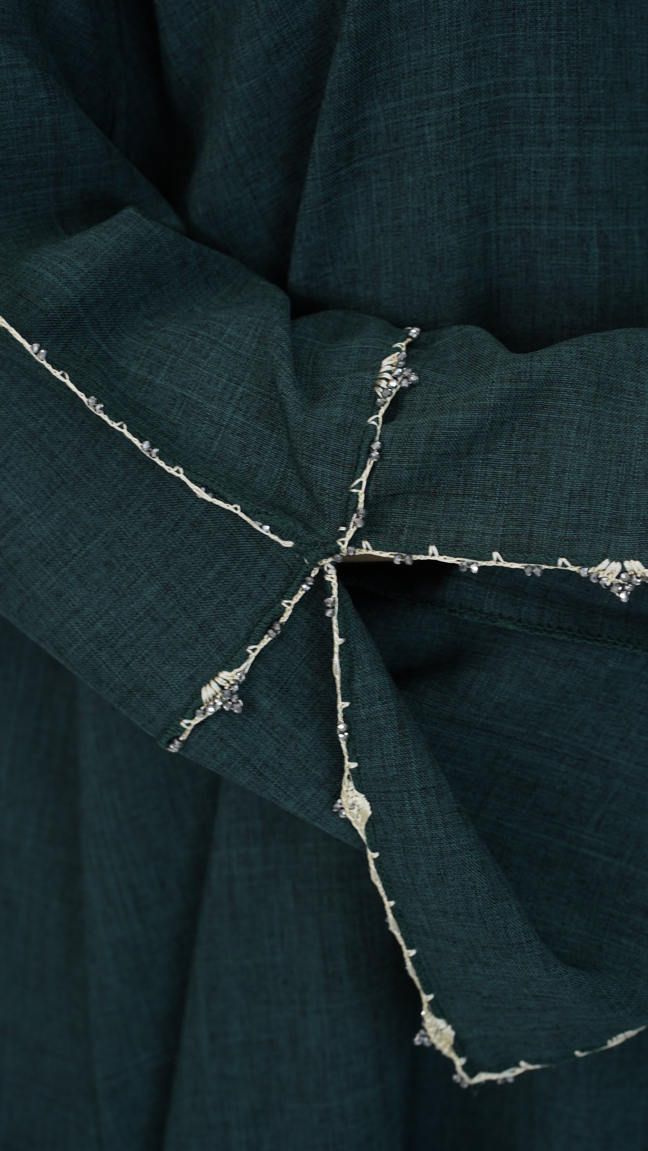 Sahar Green linen Abaya