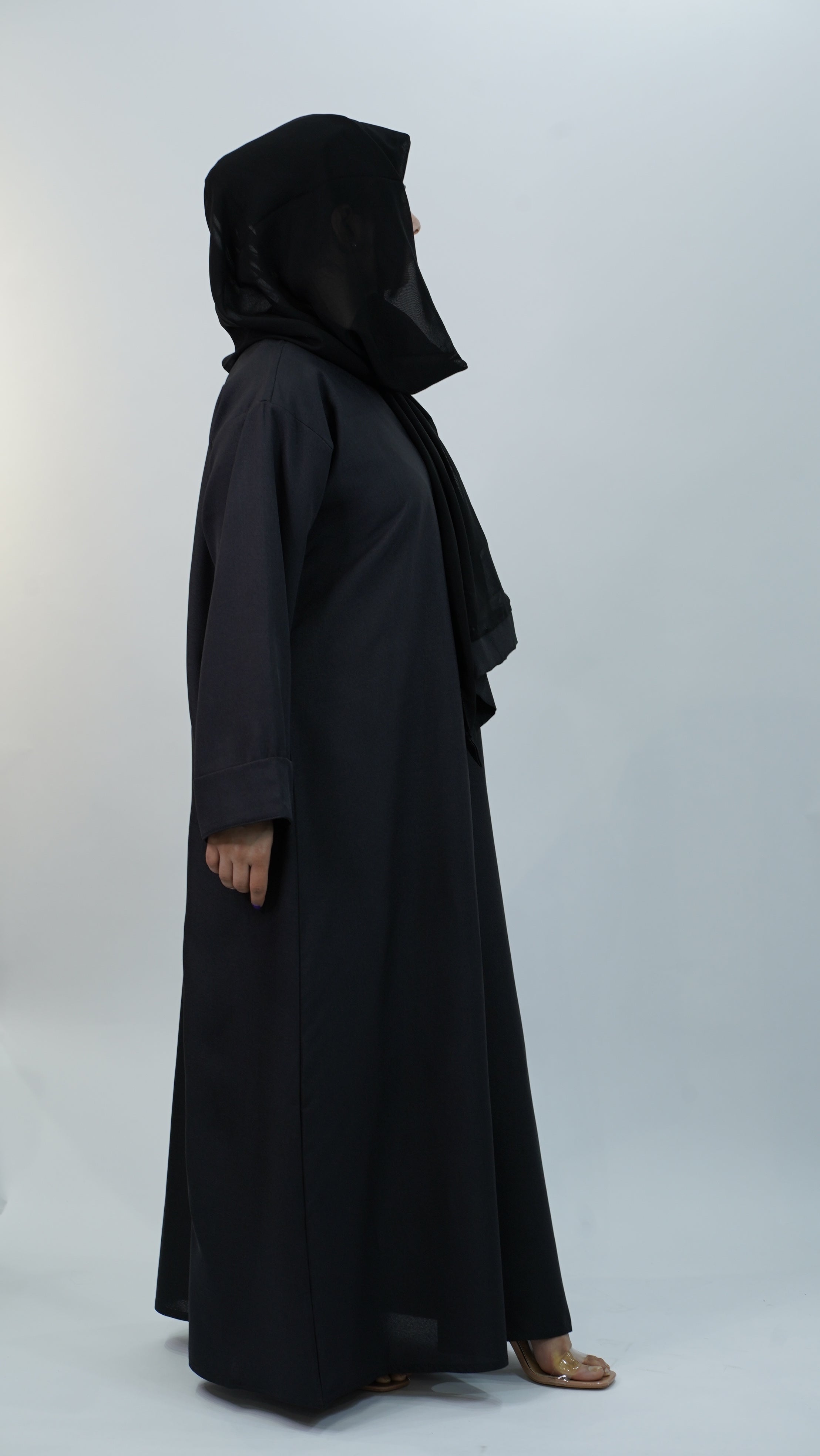 Black Linen Abaya