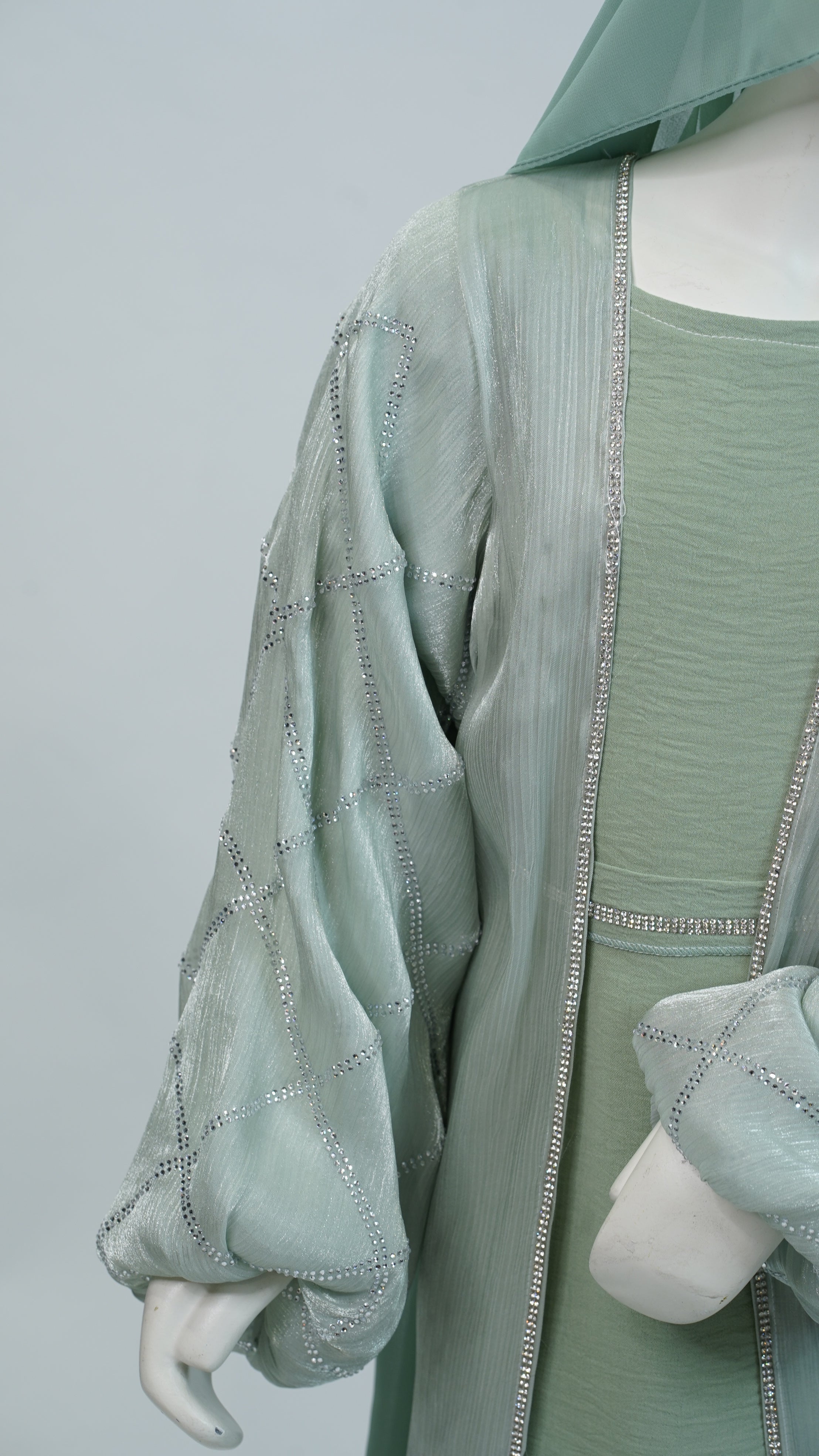 Negin Mint Green Kids Abaya