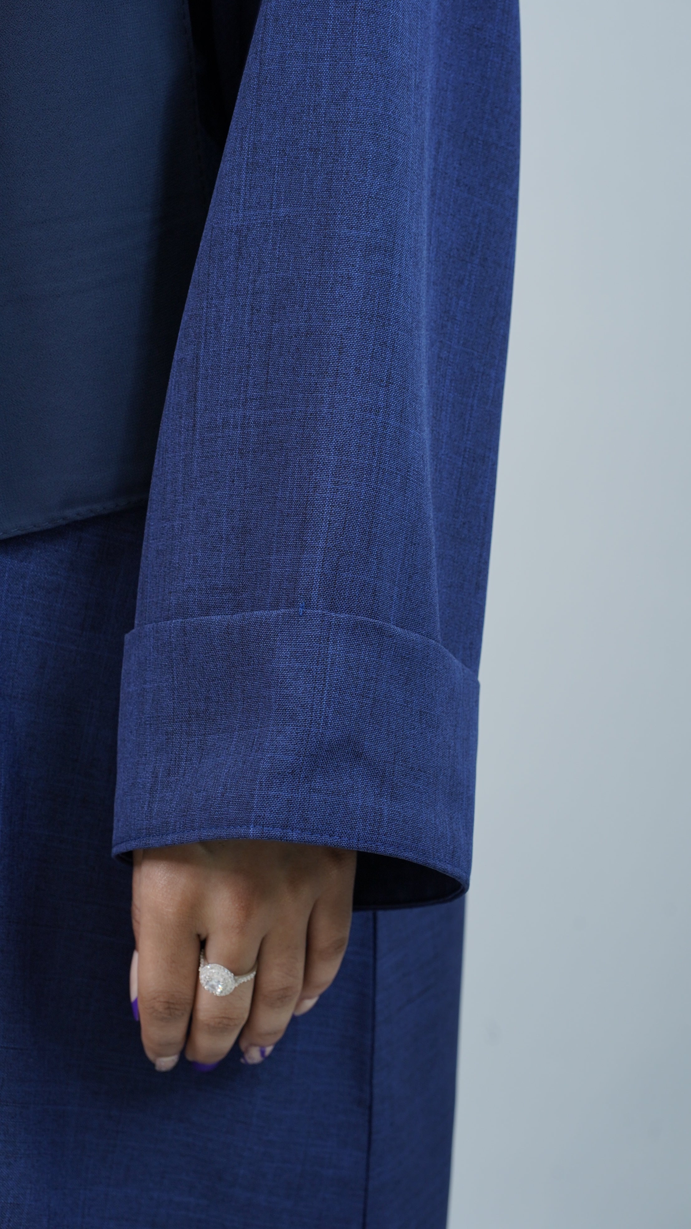 Navy Linen Abaya