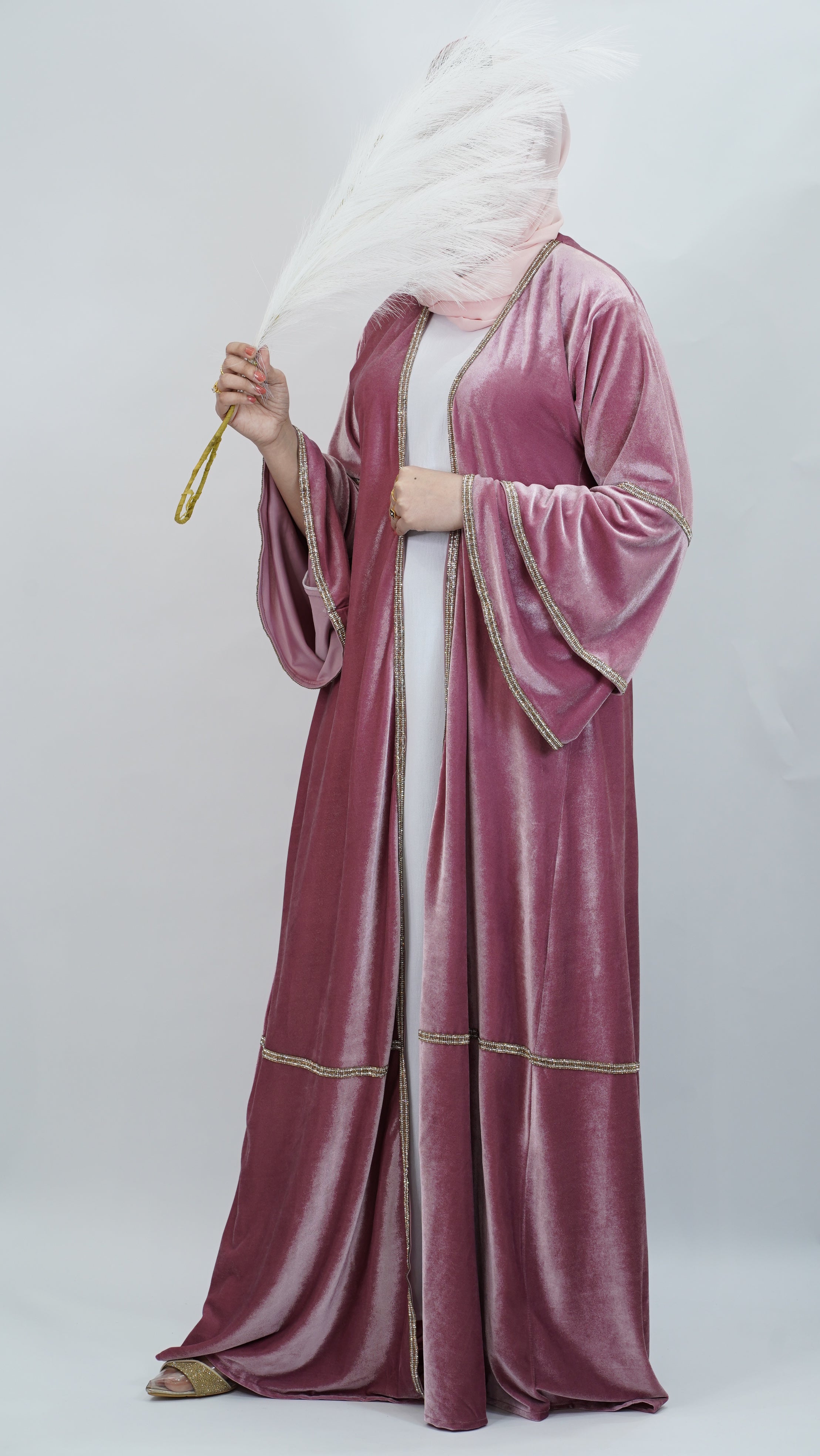 Rana Velvet Pink Abaya