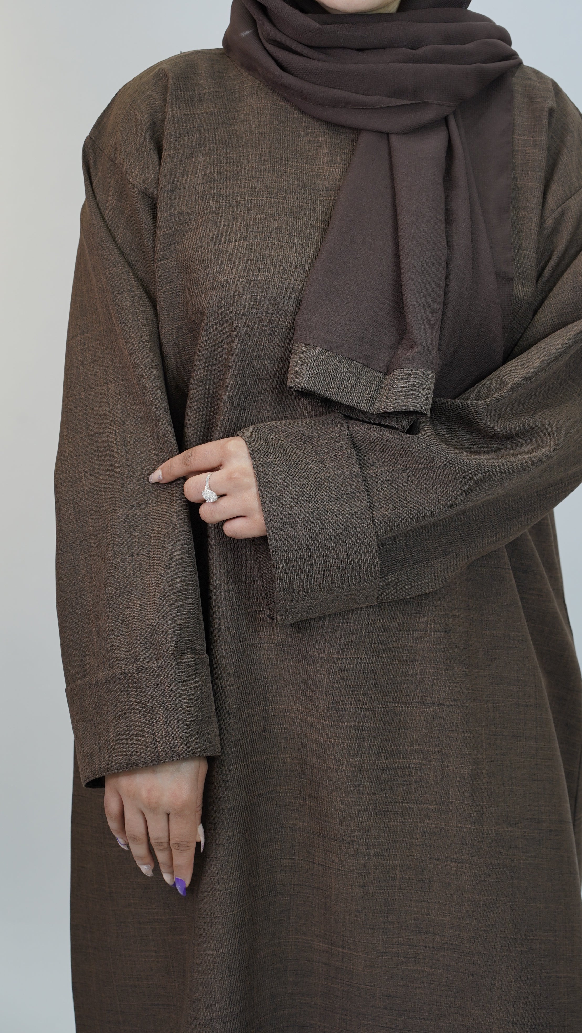 Brown Linen Abaya