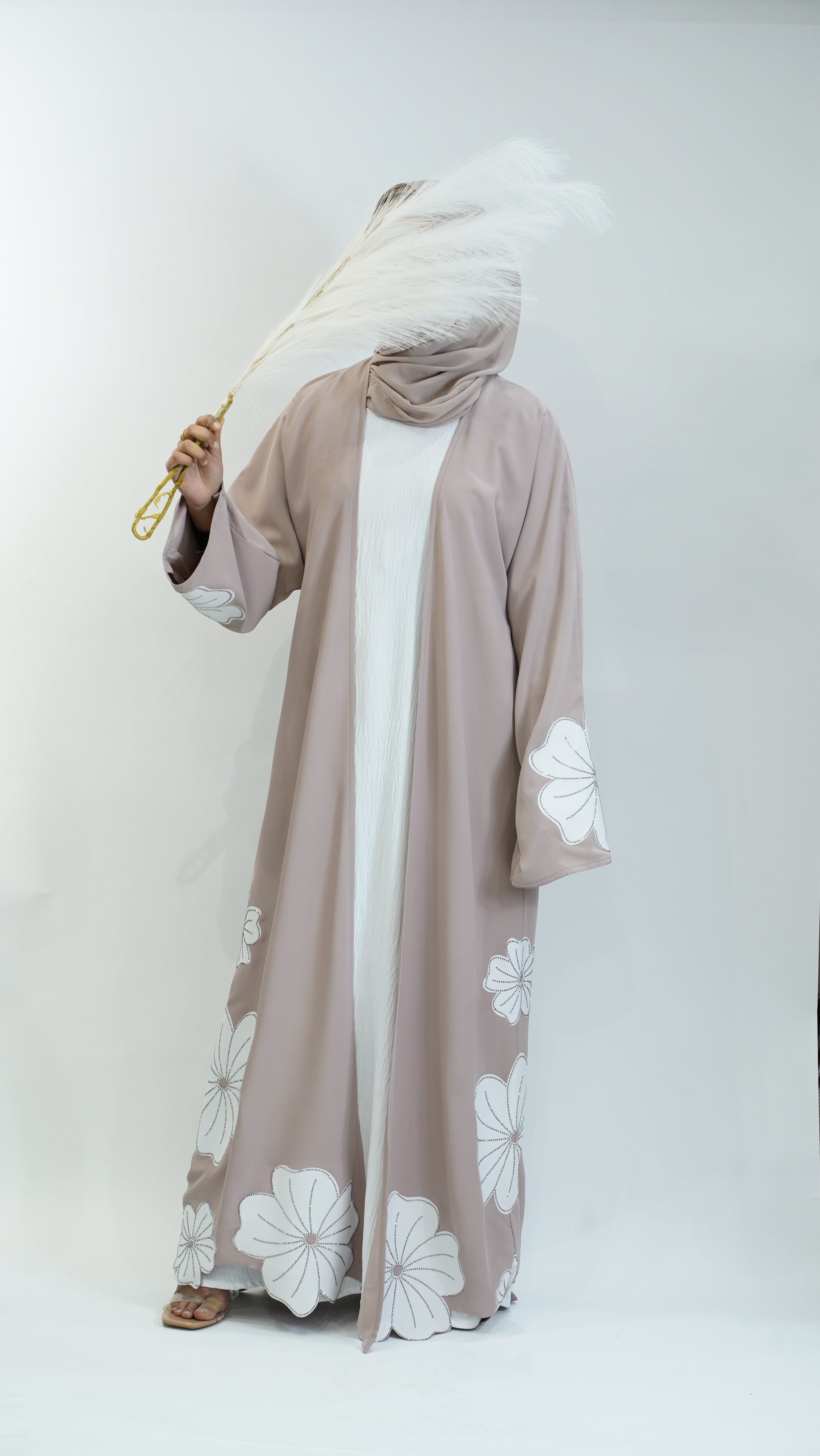 Nude Floral Dream Abaya