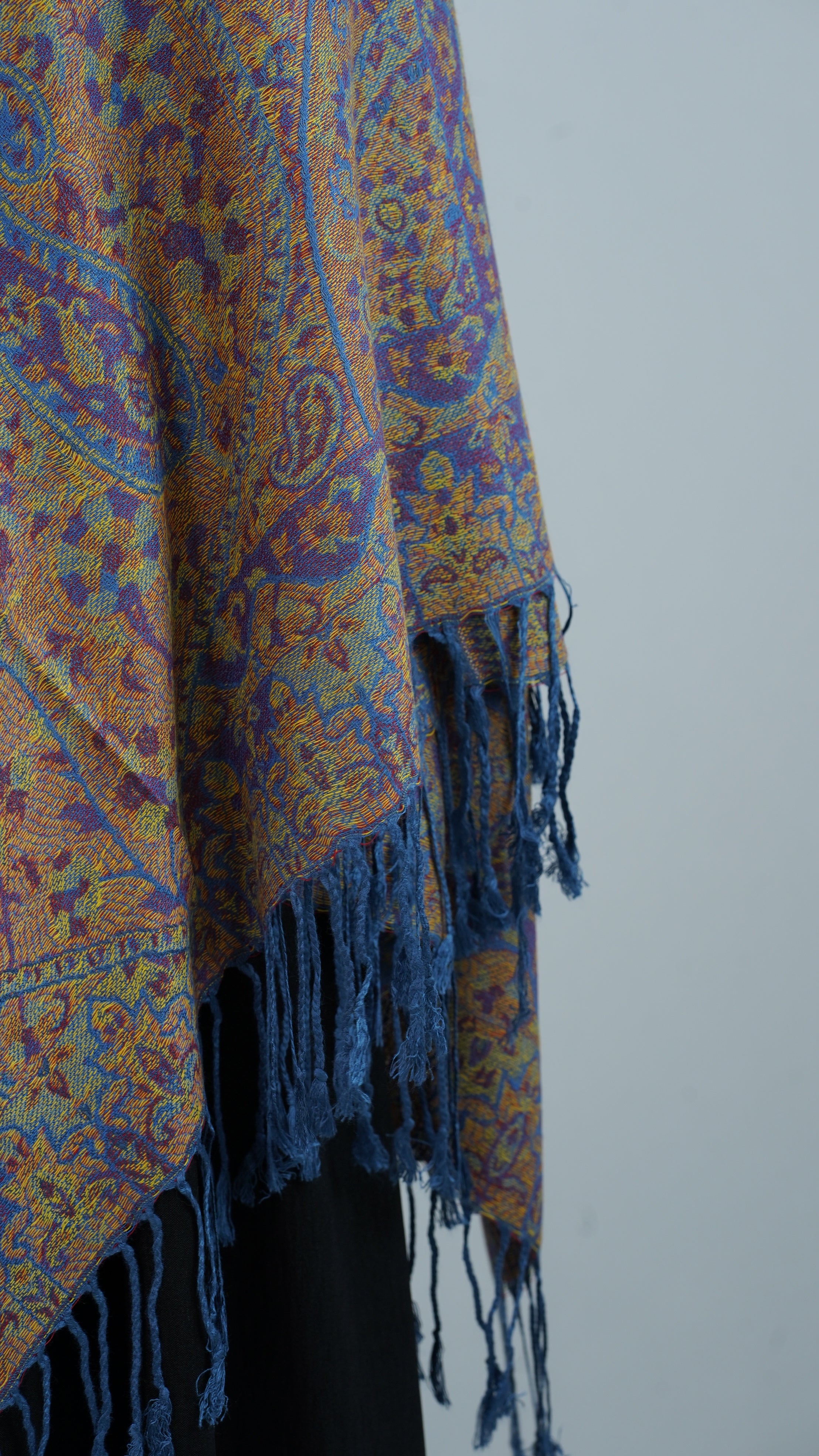 Pashmima Orange Blue Floral Shawl