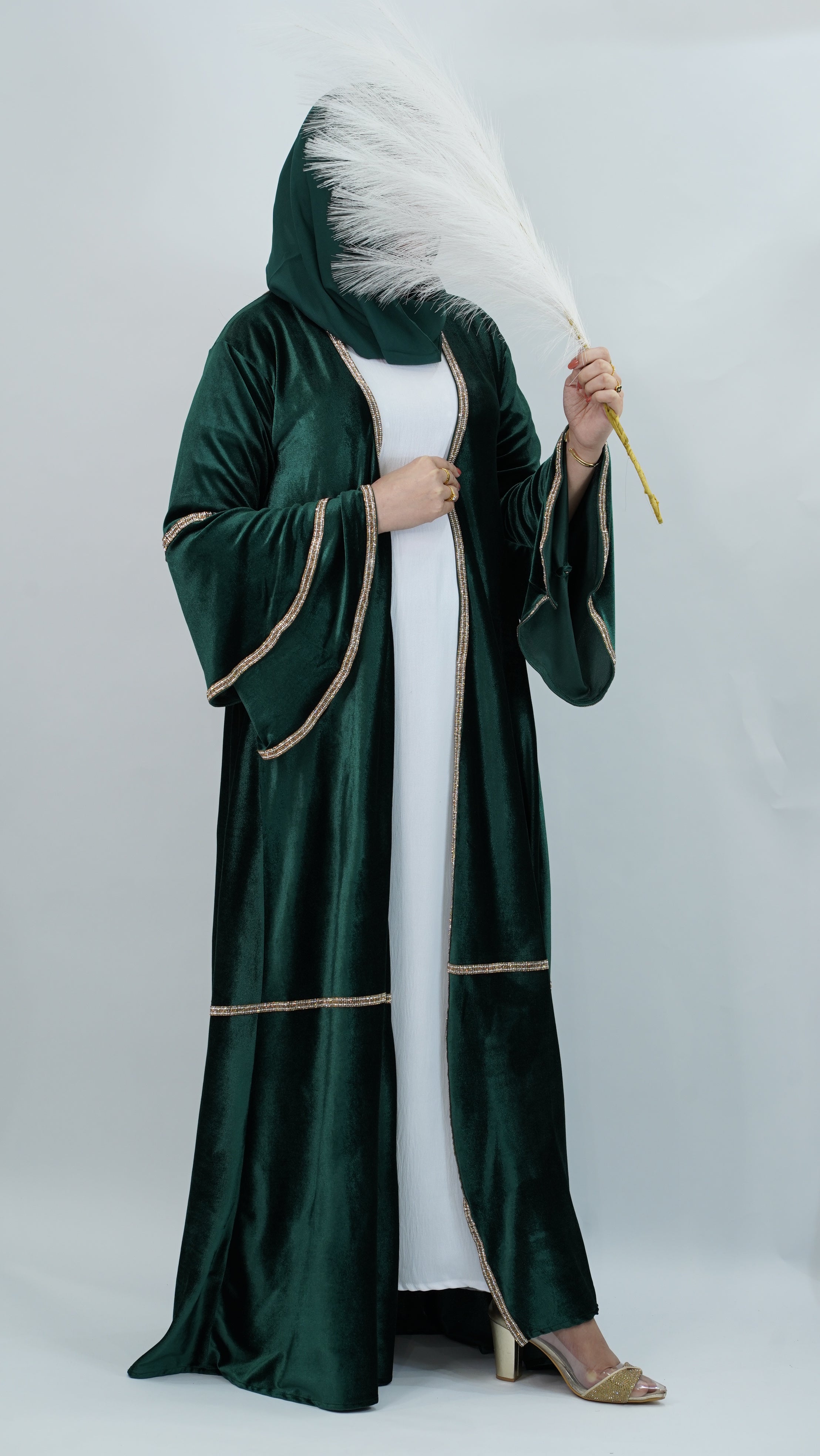 Rana Velvet Green Abaya