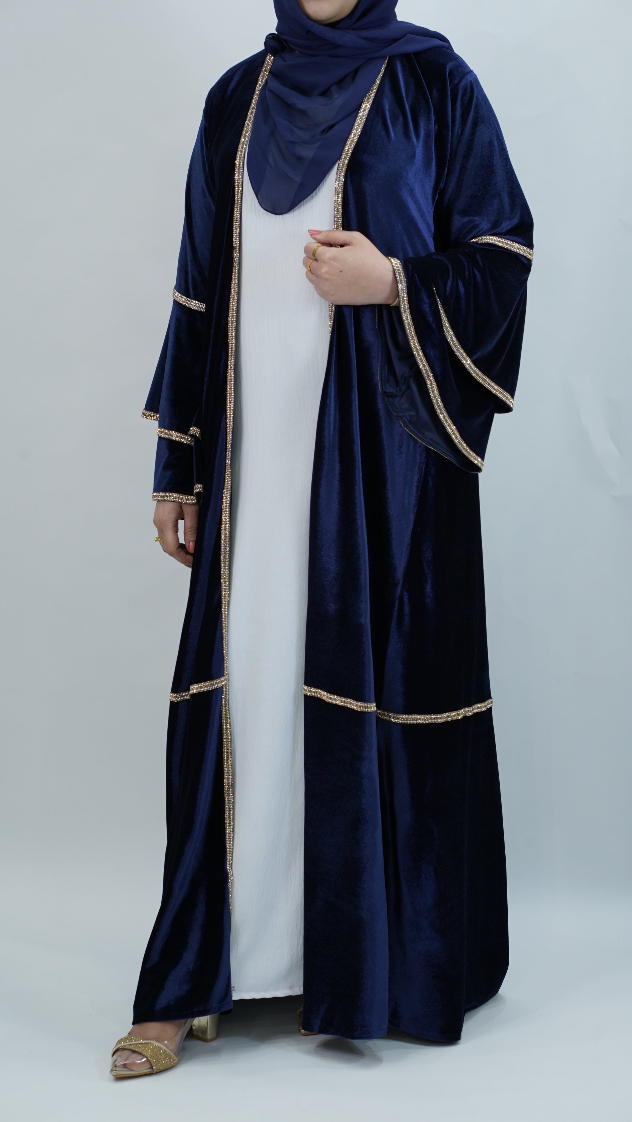 Rana Velvet Blue Abaya