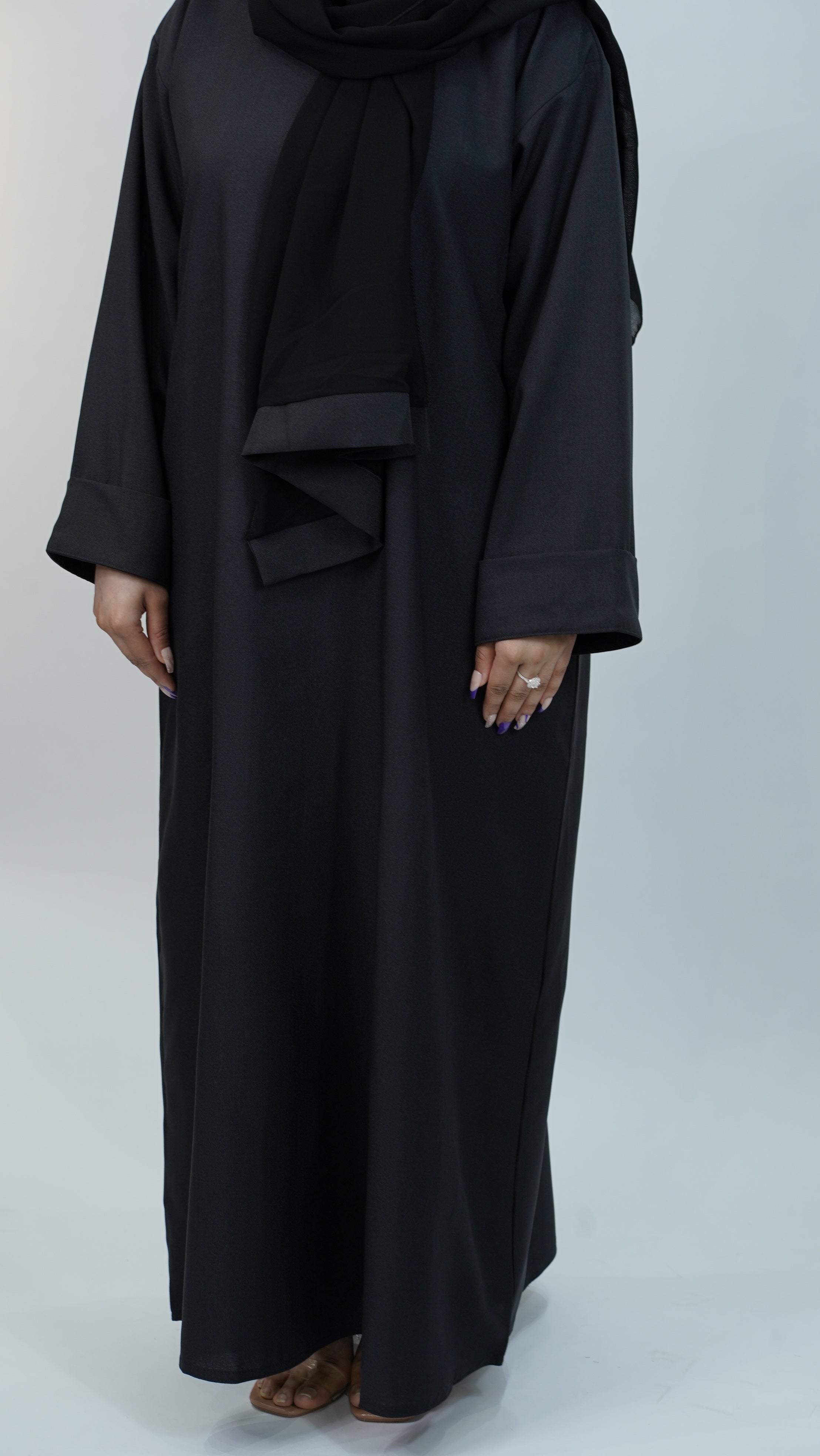 Black Linen Abaya