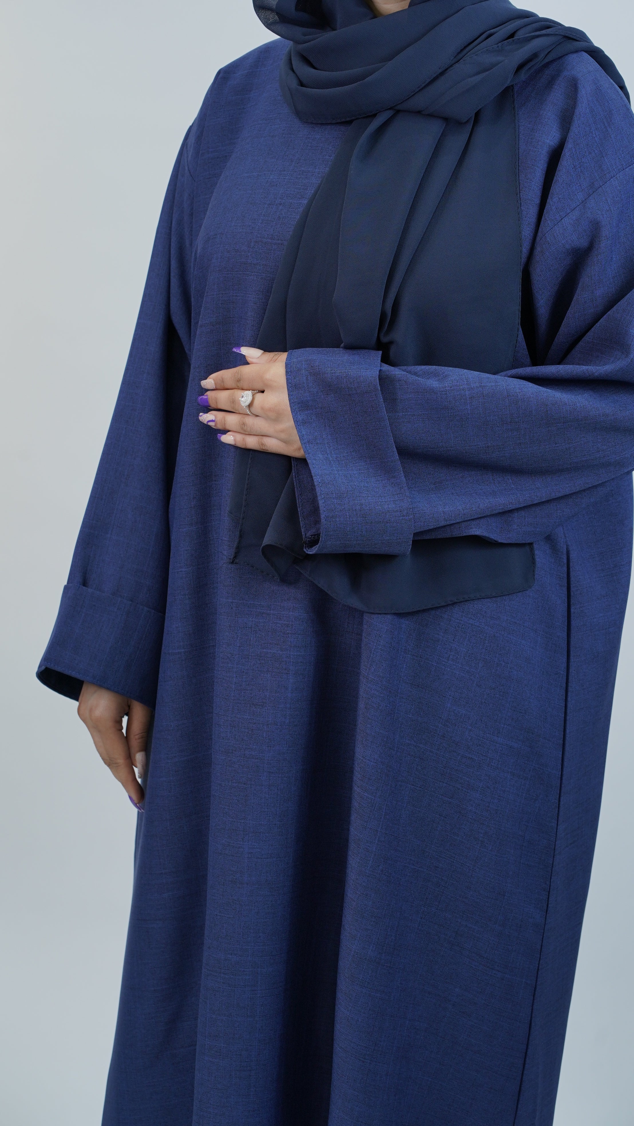 Navy Linen Abaya