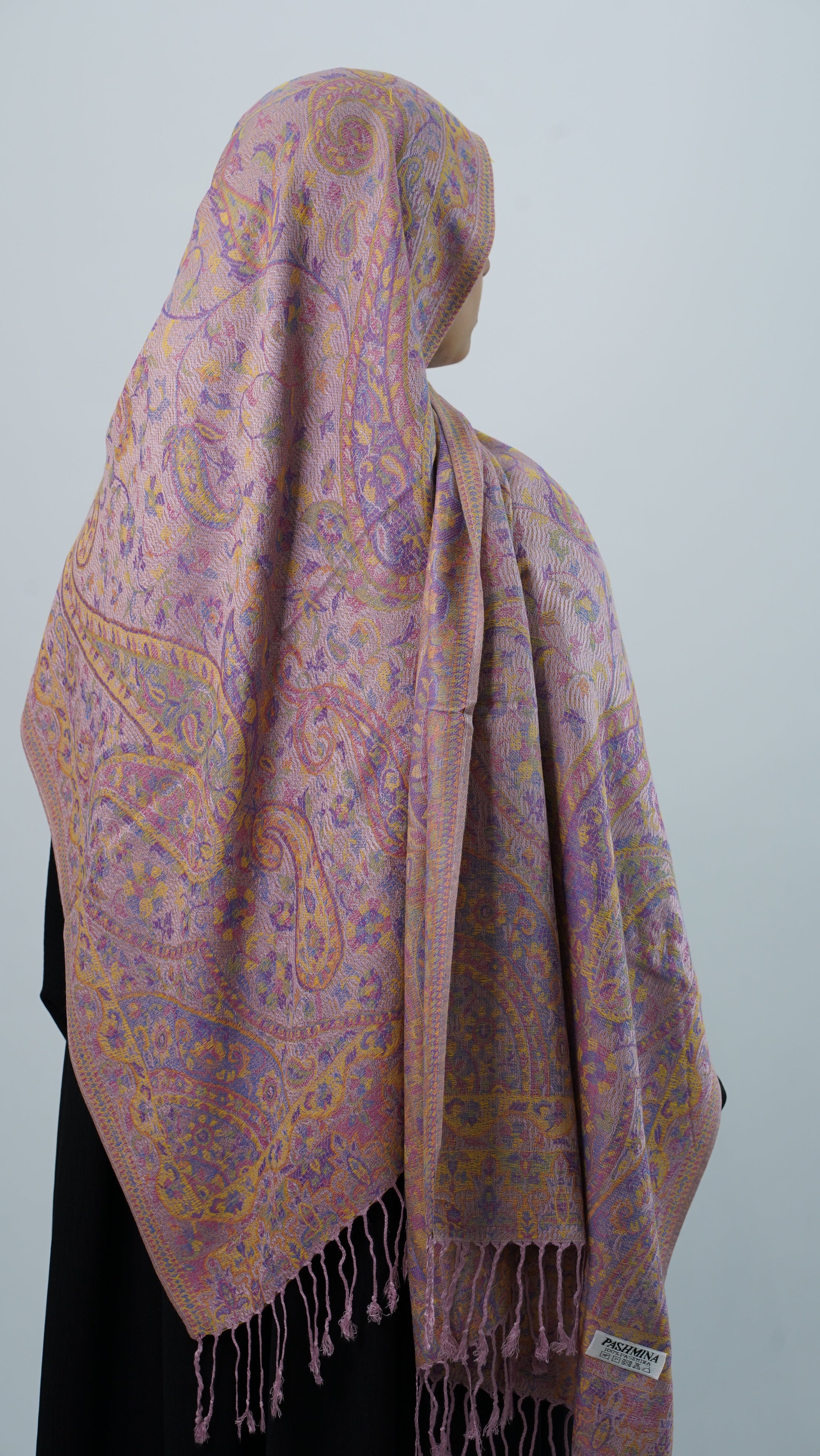 Pasmina Pink Purple Floral Shawl