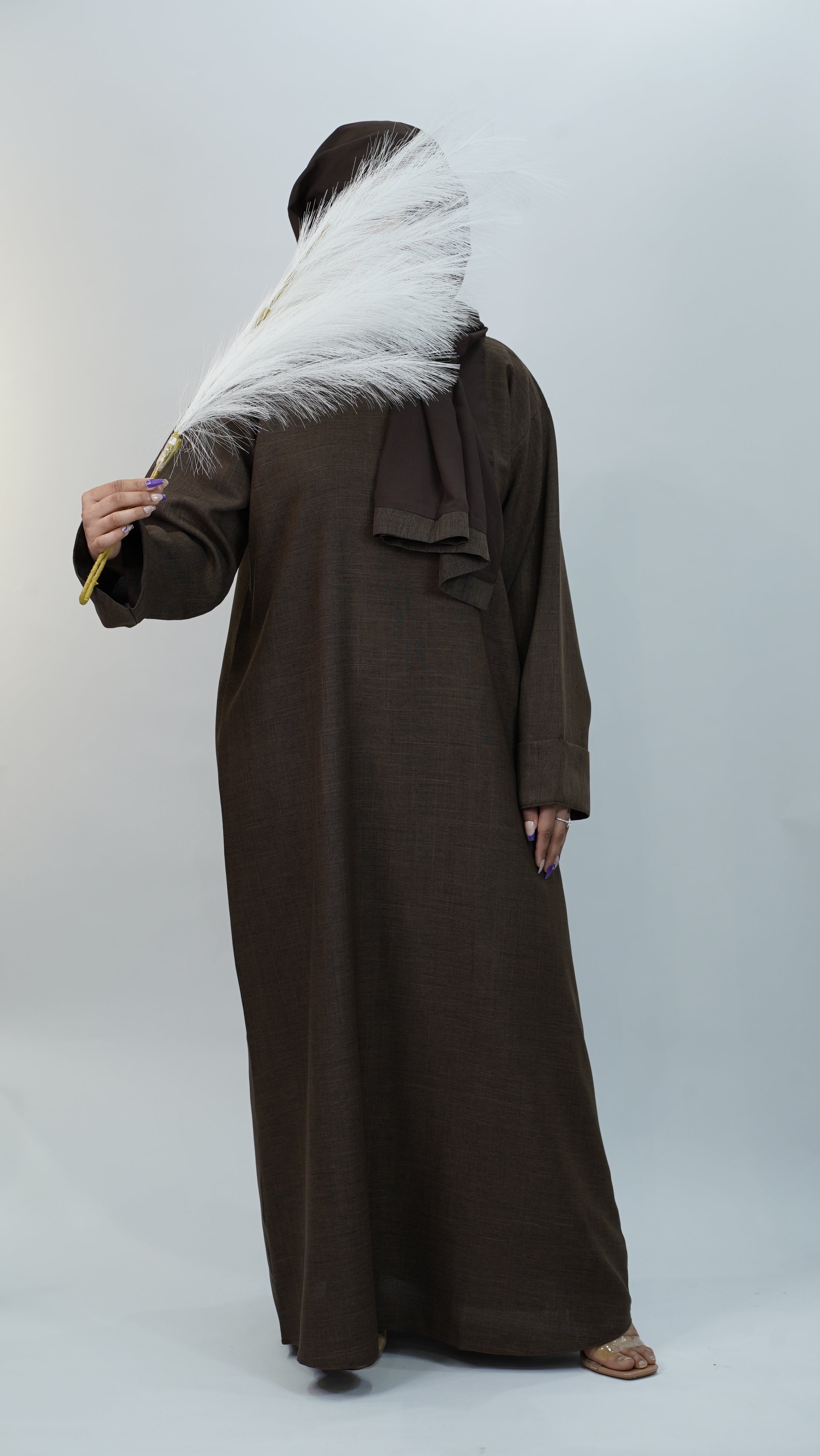 Brown Linen Abaya