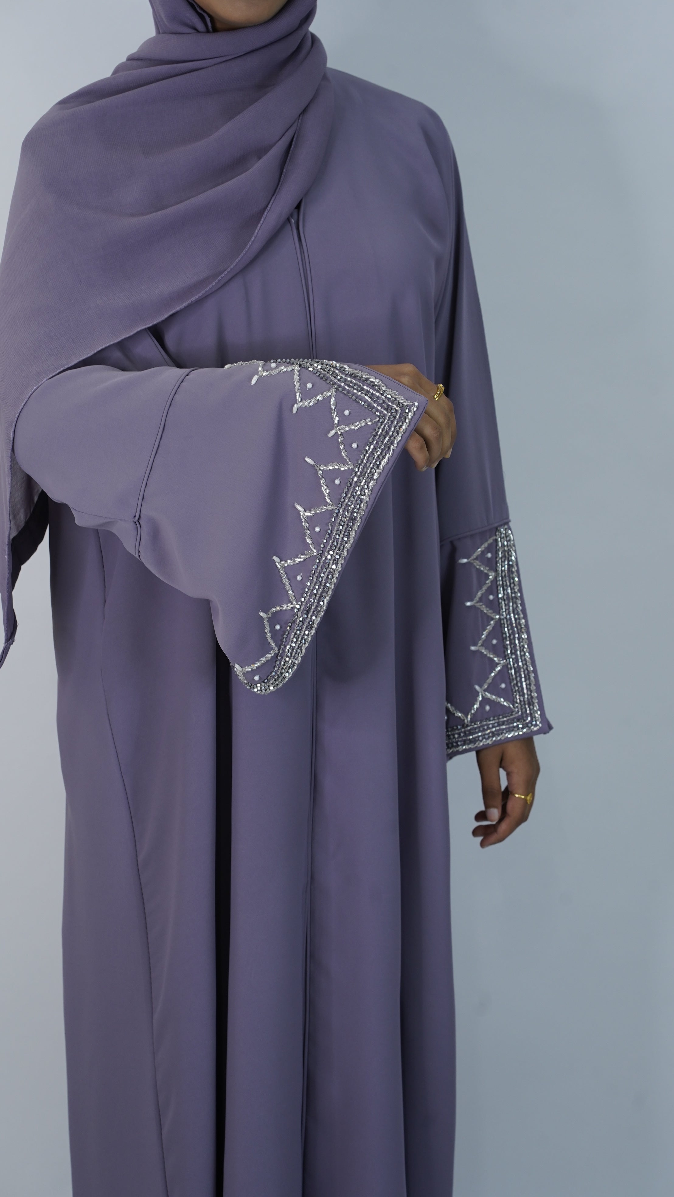 Liyana Lilac Embroidery Abaya
