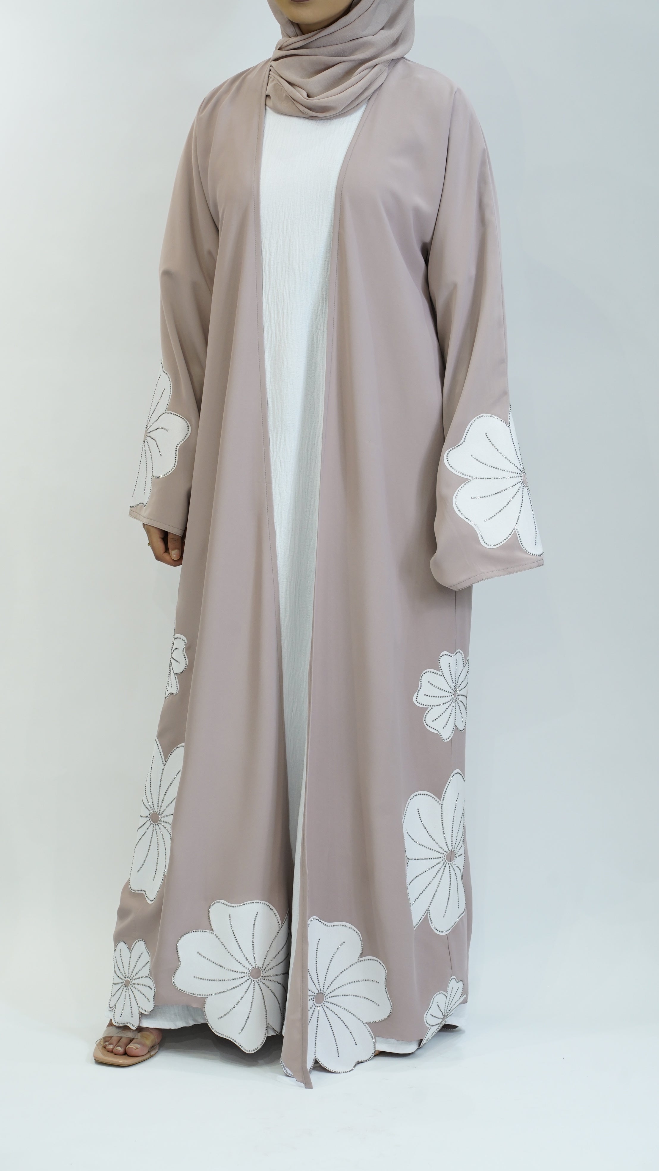 Nude Floral Dream Abaya