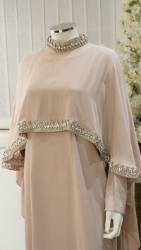 Marjan cap abaya Pink