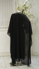 Marjan cap abaya Black