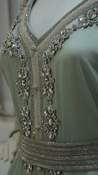 Sumaya Luxury Caftan - Light Green