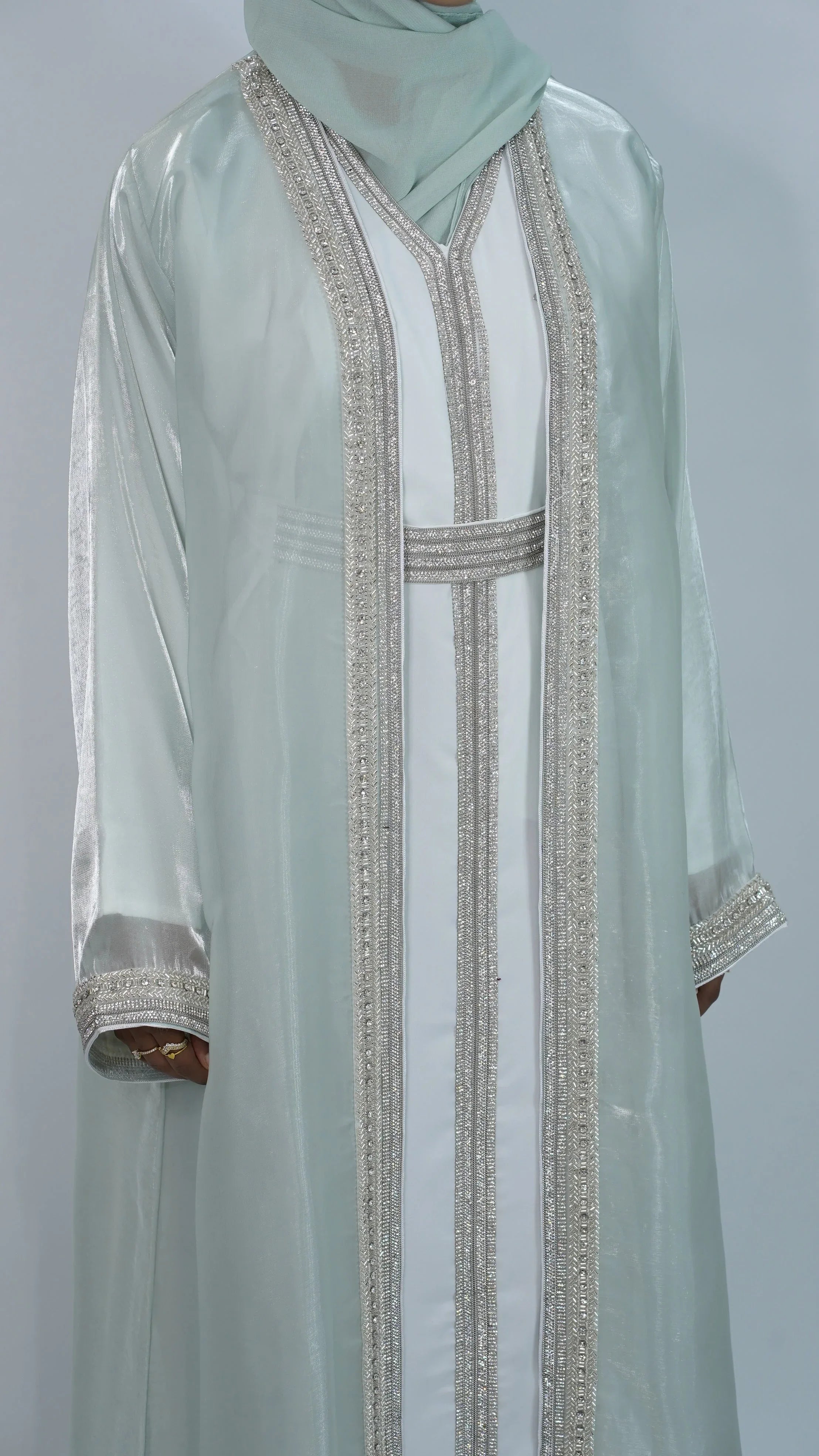 Hina Luxury Caftan - Mint Green