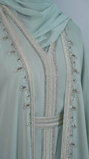 Ayaa Embroidery Caftan - Mint Green