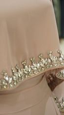 Marjan cap abaya Pink