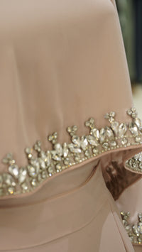 Marjan cap abaya Pink