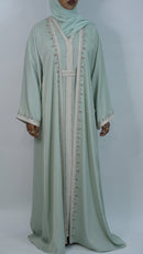 Ayaa Embroidery Caftan - Mint Green