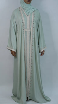 Ayaa Embroidery Caftan - Mint Green