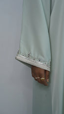 Ayaa Embroidery Caftan - Mint Green