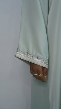 Ayaa Embroidery Caftan - Mint Green