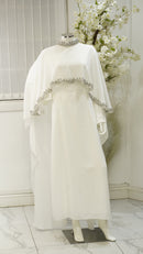 Marjan cap abaya white