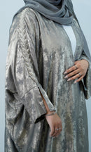 Shimmer Grey Handwork Abaya
