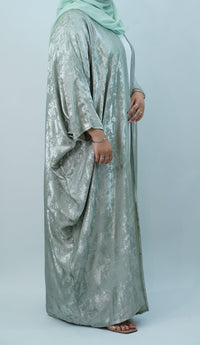 Shimmer Mint and Gold Abaya