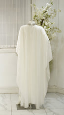 Marjan Cap Abaya - White