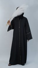 Sahar Black linen Abaya