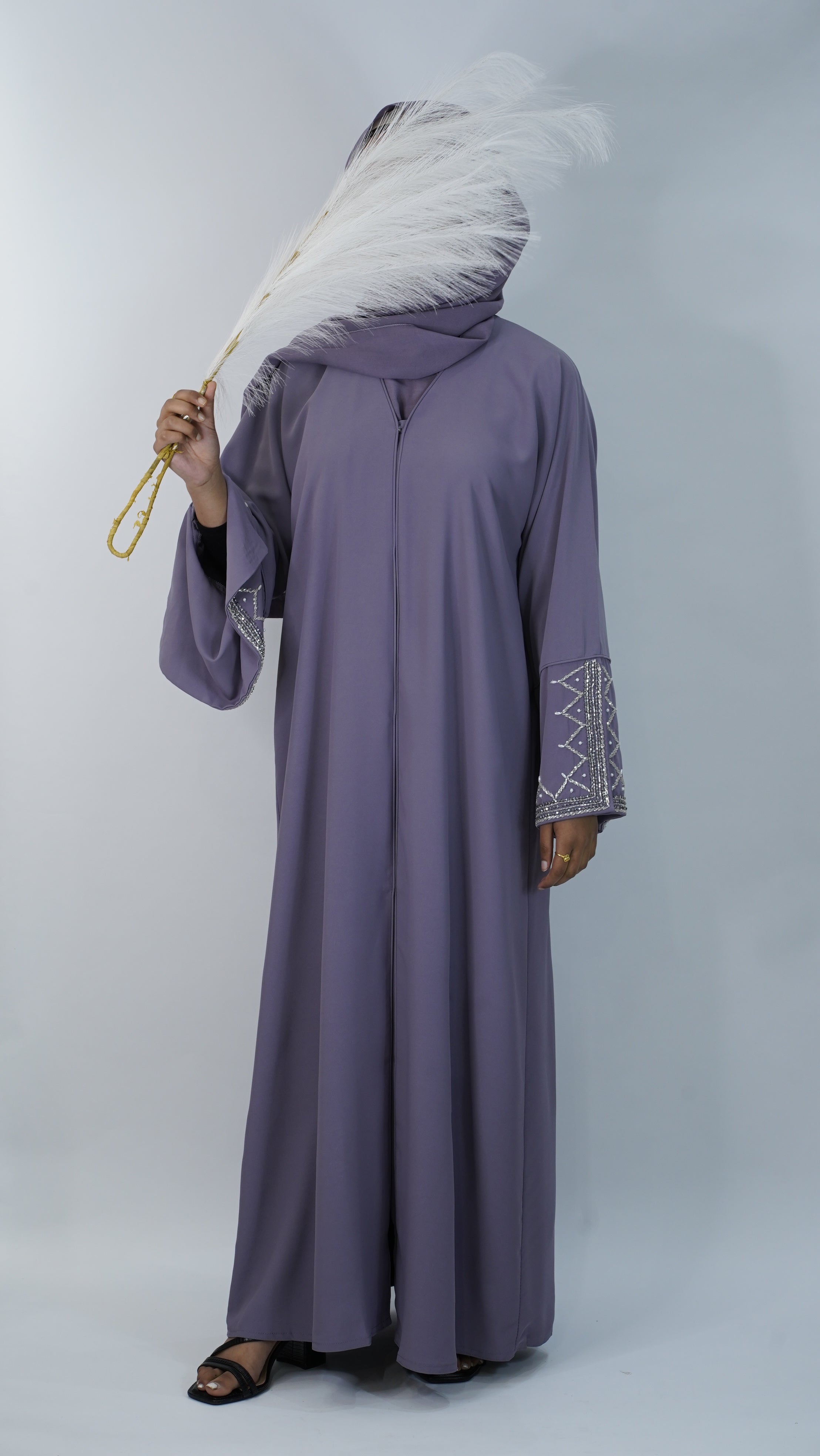 Liyana Lilac Embroidery Abaya