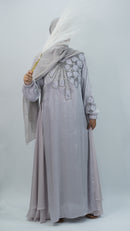lilac embroidery closed abaya