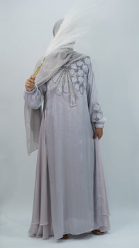 lilac embroidery closed abaya