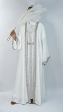 Ameera Luxury Embellished Caftan - Half White