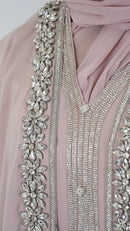 Ameera Luxury Embellished Caftan - Light Pink