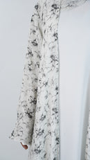 White Floral Abaya