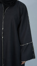 Sahar Black linen Abaya