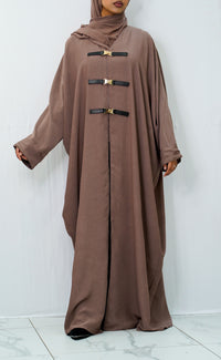 Brown Triple Belt Abaya